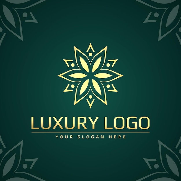 Vector emblema de logotipo de adorno floral de lujo. para ropa, belleza, cosmética, marca de moda.