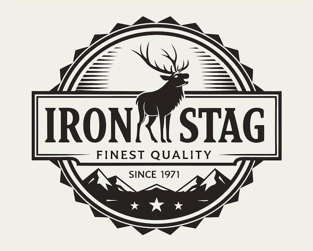 El emblema del logotipo y el elemento de diseño de la insignia de etiqueta vintage en color negro