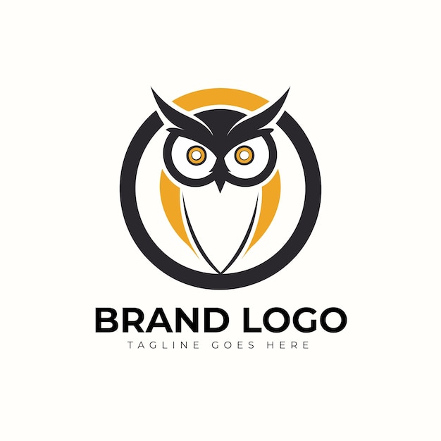 Emblema del logotipo moderno del búho para la educación o la marca de seguridad