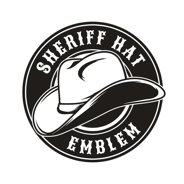 Vector emblema del logotipo del sombrero de sheriff para la plantilla