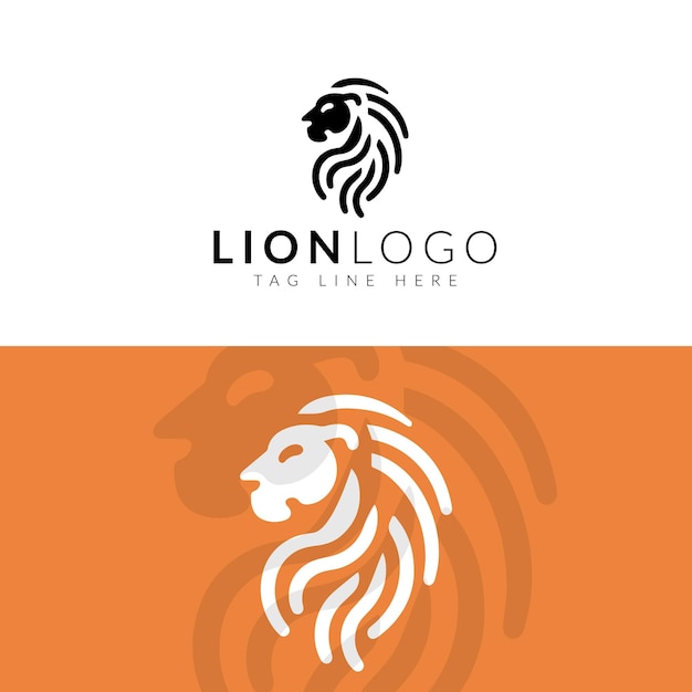 Emblema majestuoso del león en estilo minimalista moderno