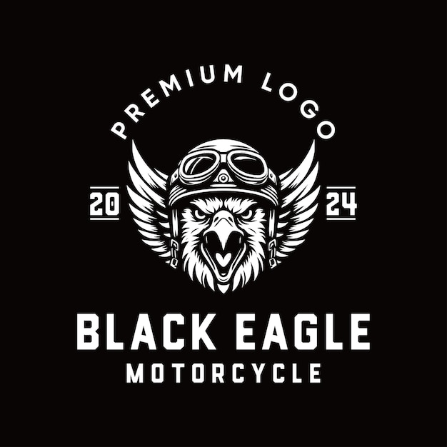 Vector el emblema de la motocicleta de águila negra