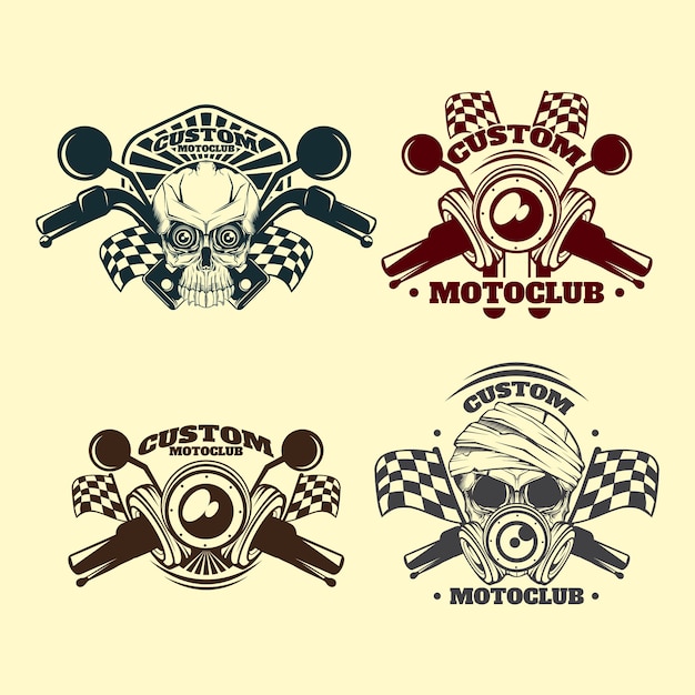 Vector emblema de motoclub personalizado vintage