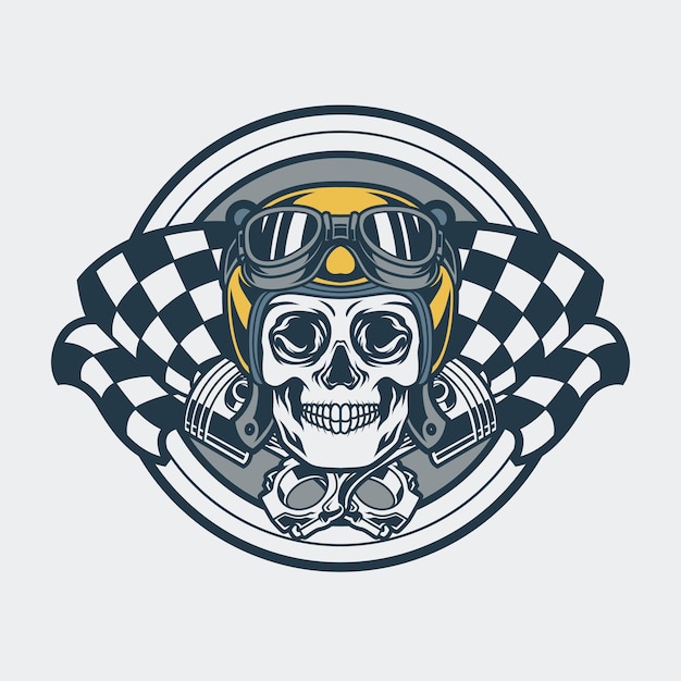 emblema de motorista de calavera