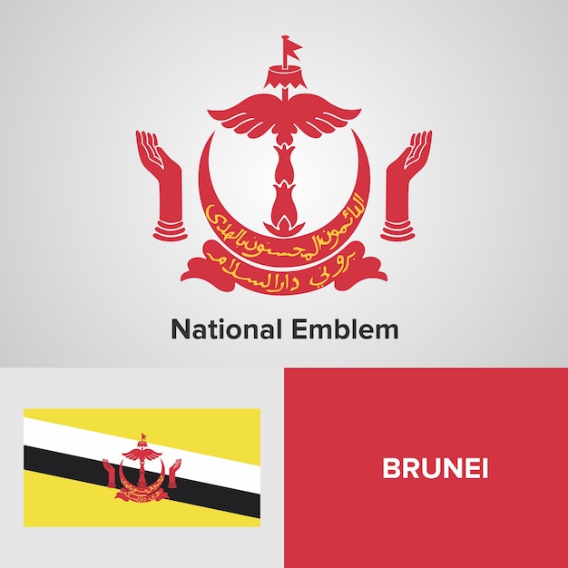 Emblema Nacional de Brunei y bandera