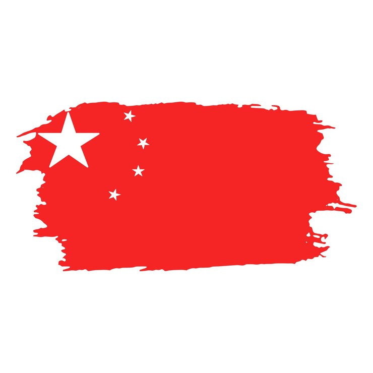 Emblema nacional de China pintado con pincel sobre un fondo blanco