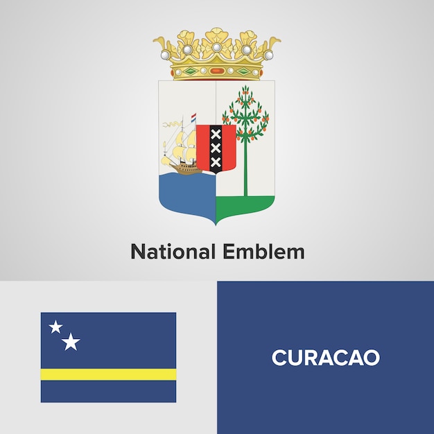 Emblema nacional de curazao y bandera