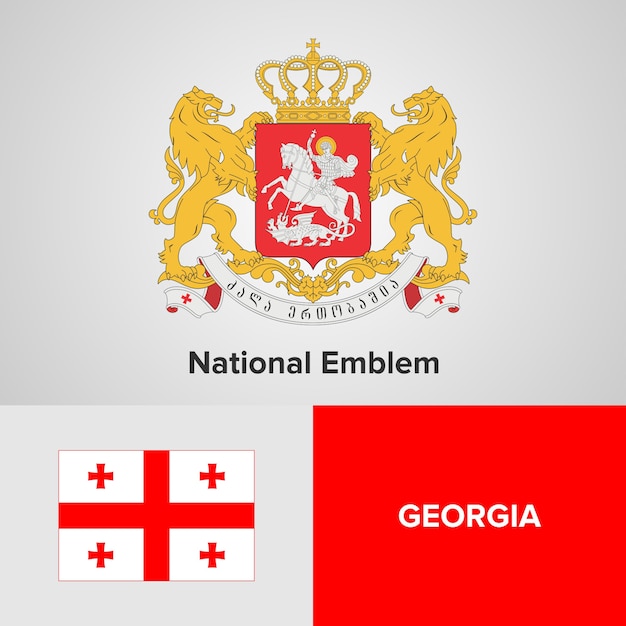 Emblema nacional de Georgia y bandera