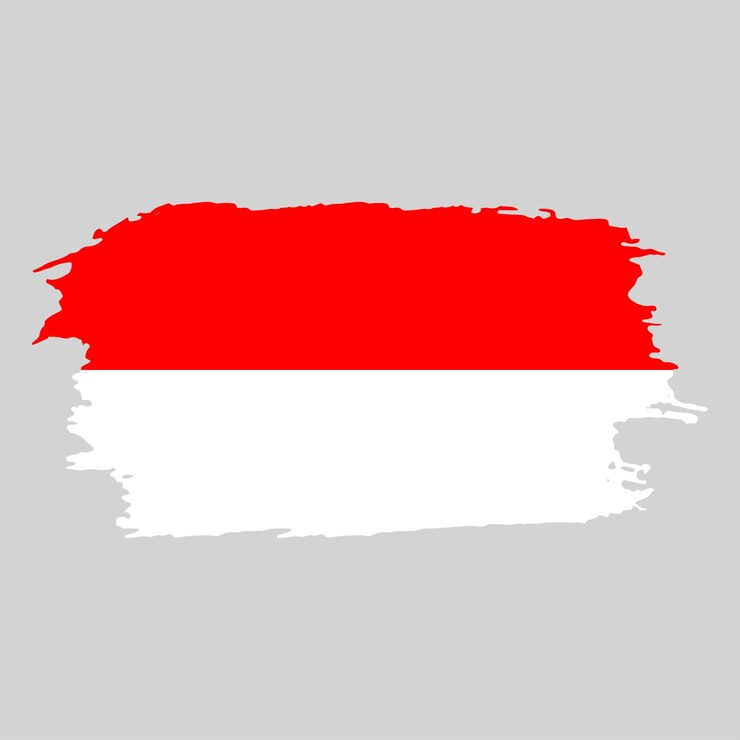Emblema nacional de Indonesia pintado con pincel sobre un fondo blanco