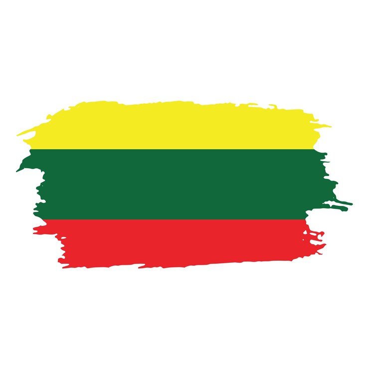 Emblema nacional de Lituania pintado con pincel sobre un fondo blanco