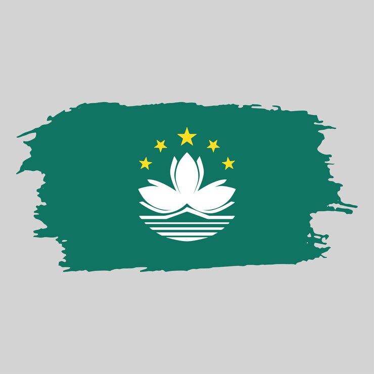 Emblema nacional del país de Macao pintado con pincel sobre un fondo blanco