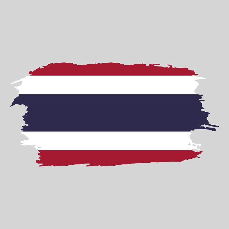 Emblema nacional de Tailandia pintado con pincel sobre un fondo blanco