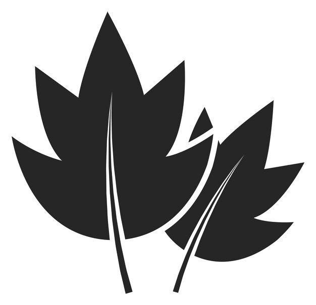 Emblema de la naturaleza Hojas de árboles negros Bio símbolo