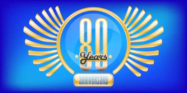 Emblema o etiqueta de aniversario de 80 años