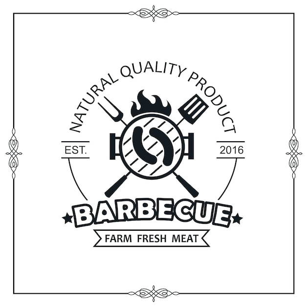 emblema de parrilla de barbacoa