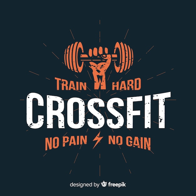 Emblema plano motivacional de Crossfit.