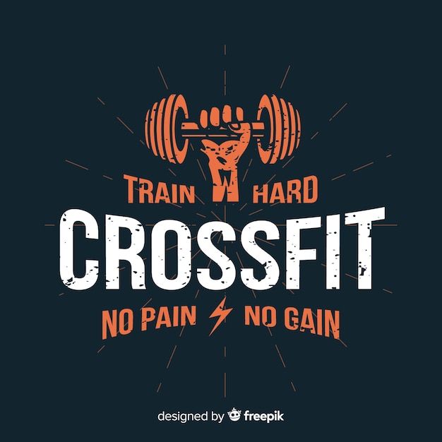 Emblema plano motivacional de crossfit.