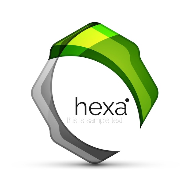 Emblema profesional de forma hexagonal limpia icono tecnológico futurista vectorial