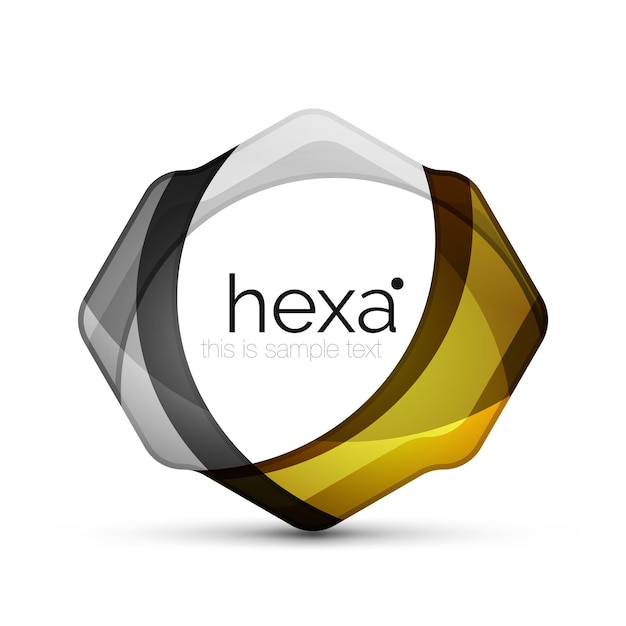 Emblema profesional de forma hexagonal limpia icono tecnológico futurista vectorial