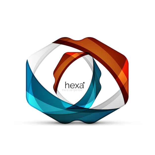 Emblema profesional de forma hexagonal limpia icono tecnológico futurista vectorial