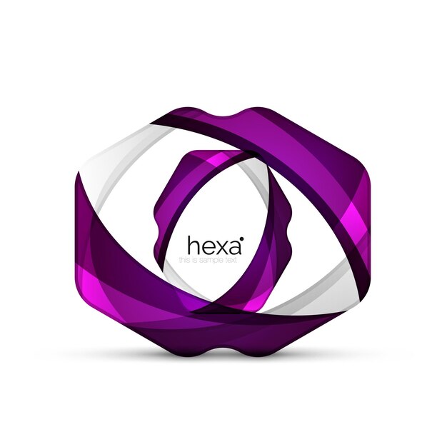 Emblema profesional de forma hexagonal limpia icono tecnológico futurista vectorial