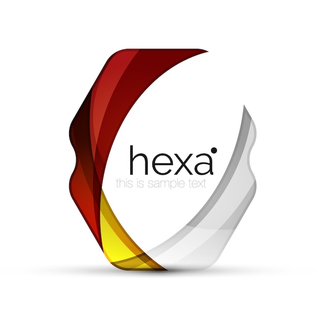 Emblema profesional de forma hexagonal limpia icono tecnológico futurista vectorial