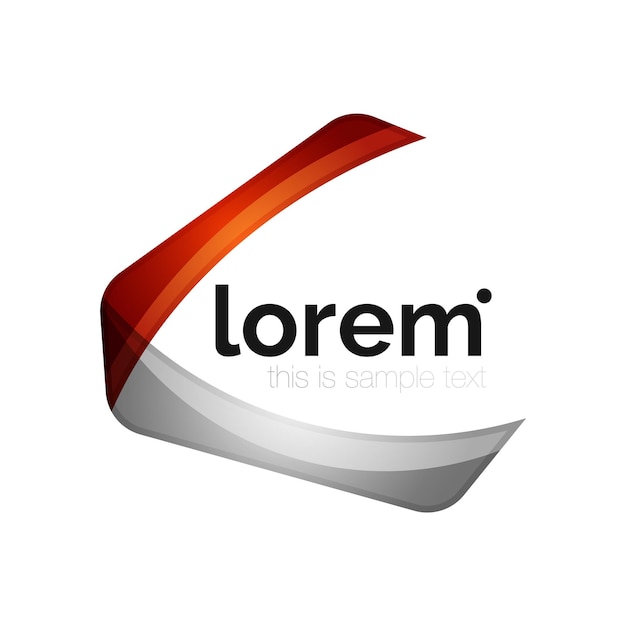Emblema profesional limpio abstracto formas transparentes superpuestas ilustración vectorial moderna