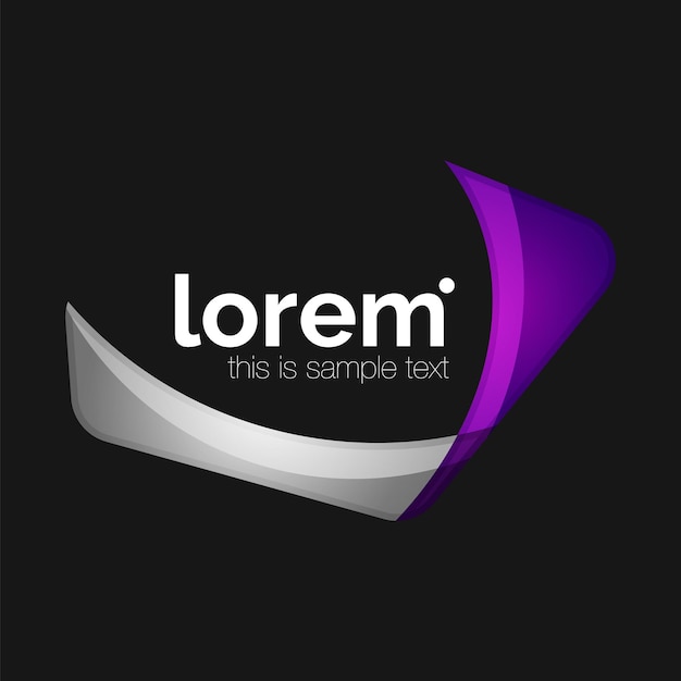 Emblema profesional limpio abstracto formas transparentes superpuestas ilustración vectorial moderna
