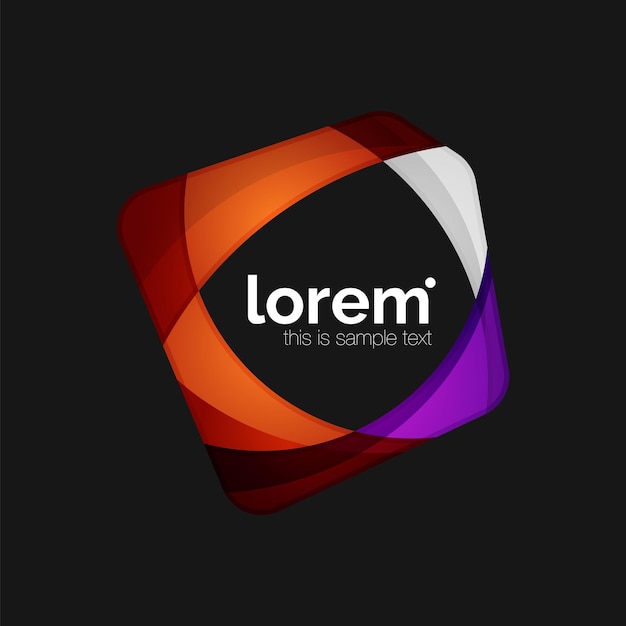 Emblema profesional limpio abstracto formas transparentes superpuestas ilustración vectorial moderna