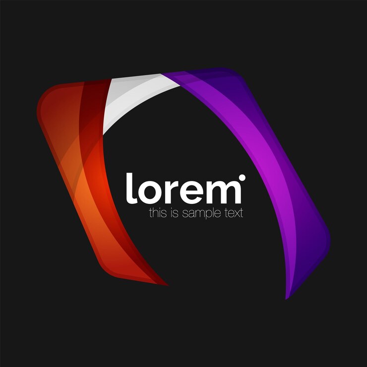 Vector emblema profesional limpio abstracto formas transparentes superpuestas ilustración vectorial moderna