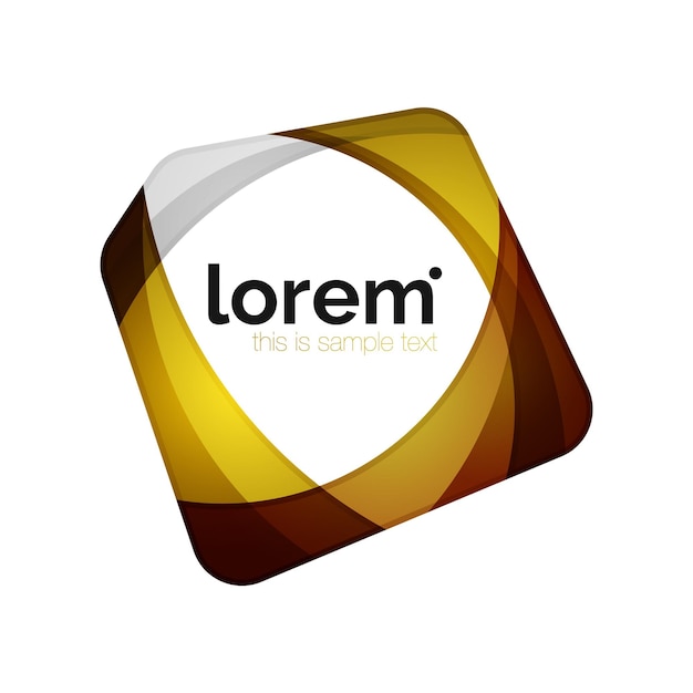 Emblema profesional limpio abstracto formas transparentes superpuestas ilustración vectorial moderna