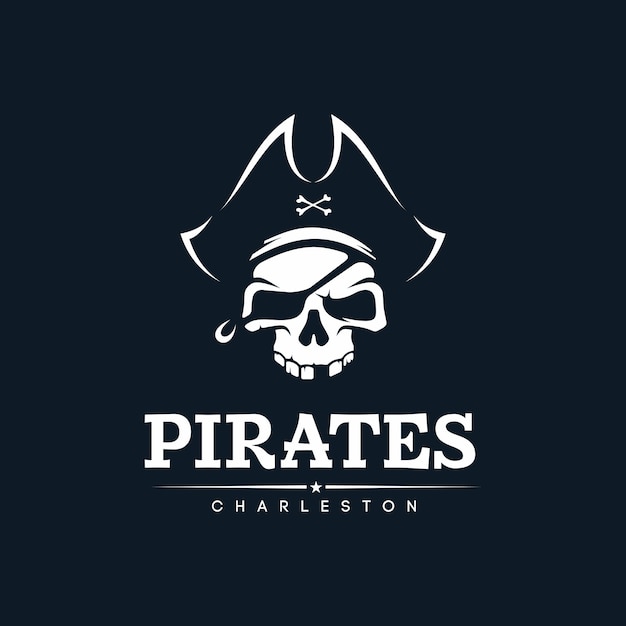 Emblema profesional moderno de los piratas para el equipo de fútbol americano