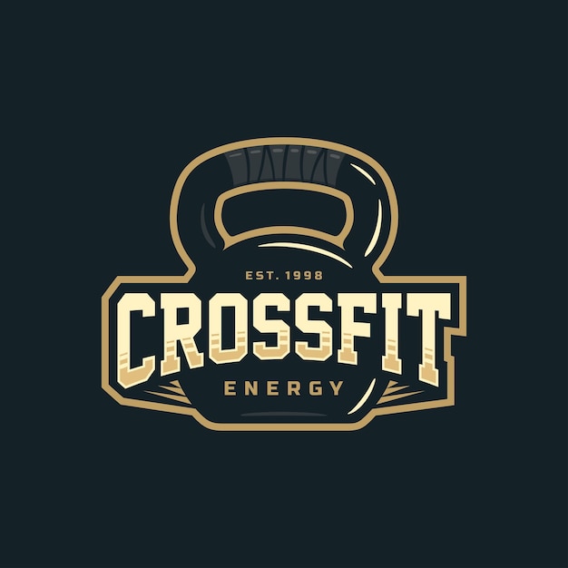 El emblema profesional vectorial moderno para el crossfit