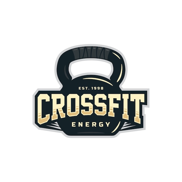El emblema profesional vectorial moderno para el crossfit