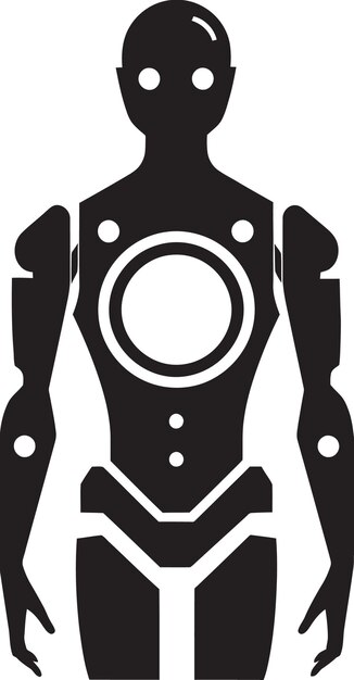 Vector el emblema del robot humanoide techdroid cyberbot vector y el logotipo de android