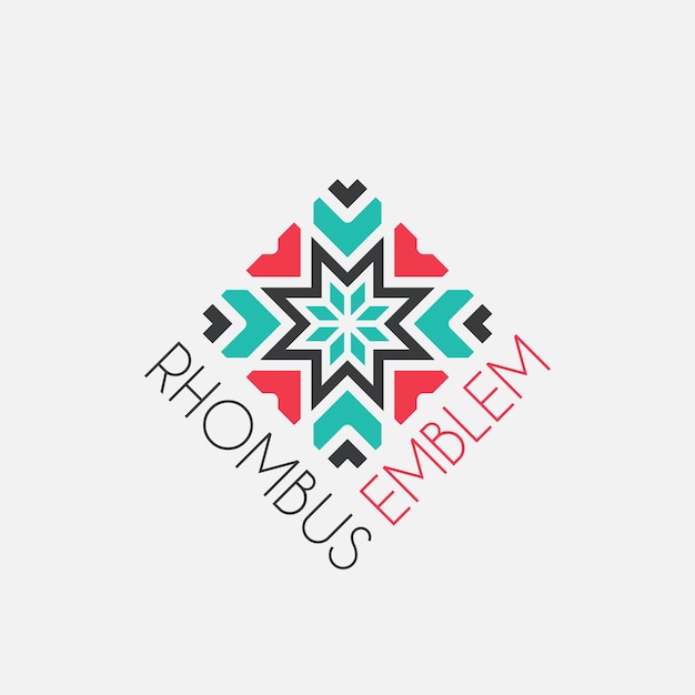 Emblema de rombo de mosaico vectorial