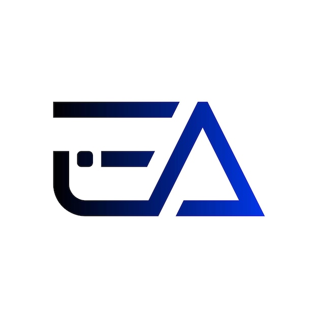 Emblema de la tecnología de EA Abstracto Monograma inicial Símbolo de lujo Icono simple Diseño de logotipo de letra