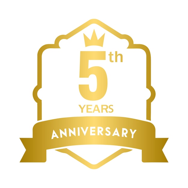 Emblema del tema dorado del quinto aniversario