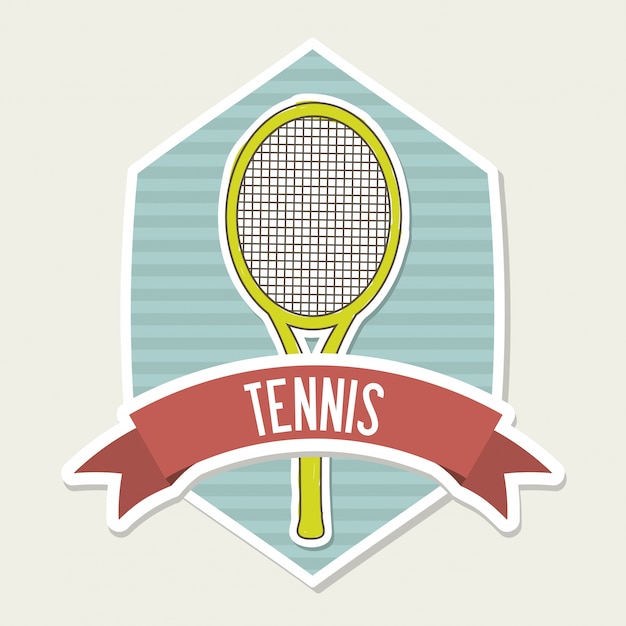 Emblema de tenis sobre fondo crema ilustración vectorial