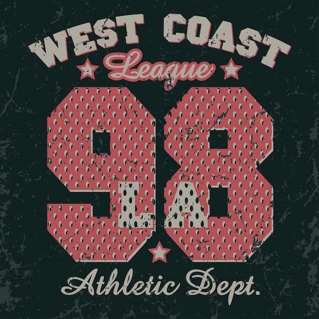 Emblema de tipografía de ropa deportiva de california