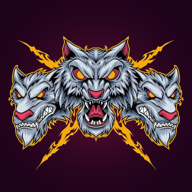 Emblema de tres cabezas de lobo