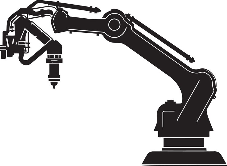 Vector emblema vectorial de destreza digital del brazo robótico icono de la mano de precisión de robot