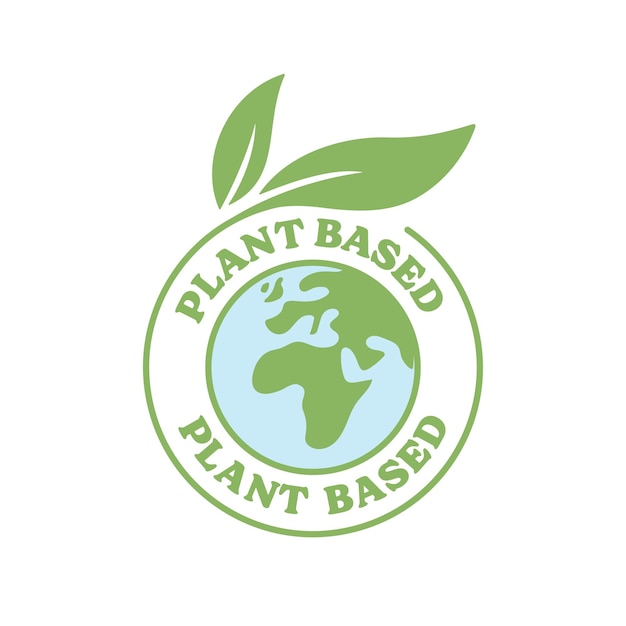 Emblema vegetal Insignia ecológica vegana con icono de planta