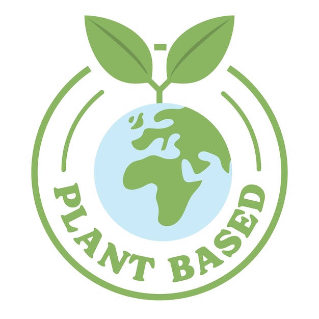 Emblema vegetal Insignia ecológica vegana con icono de planta