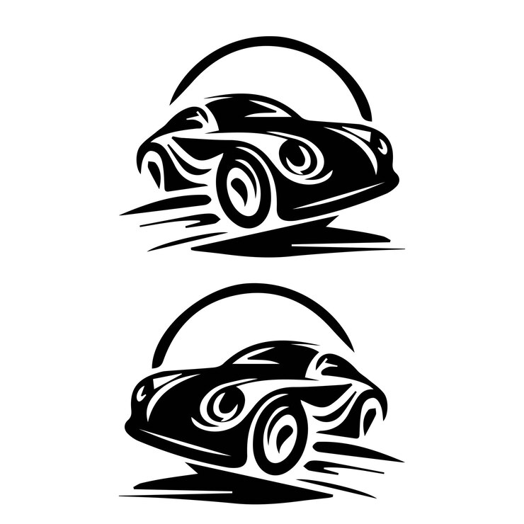 Emblema de vehículo de carreras para autos, garajes, deportes automovilísticos o marcas de detalles de automóviles