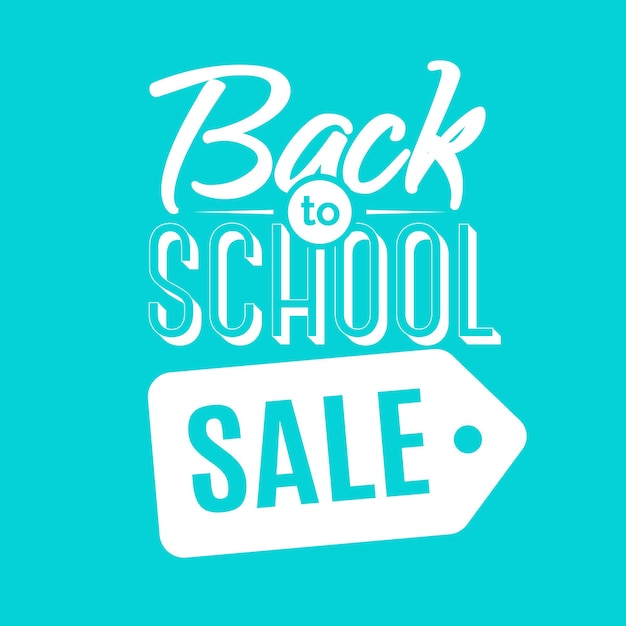 Emblema de venta de regreso a la escuela color blanco aislado en el fondo. Compras escolares. Ilustración vectorial.