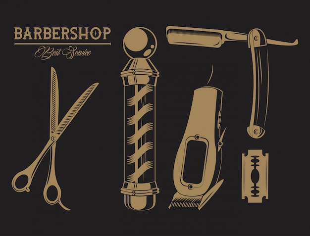 Vector emblema vintage barbershop