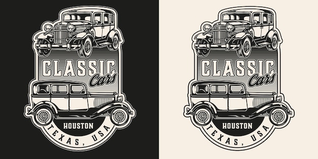 Emblema vintage de coches retro
