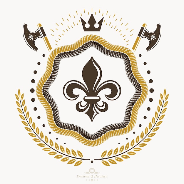 Emblema vintage, diseño heráldico vectorial.