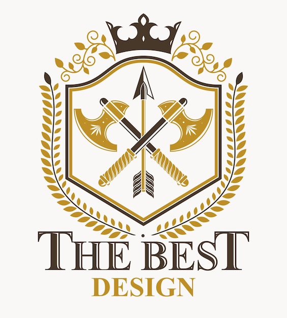 Emblema vintage, diseño heráldico vectorial.
